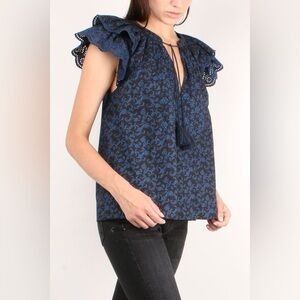 ULLA Johnson ELM Top Mignight floral blouse size 12 or medium to large